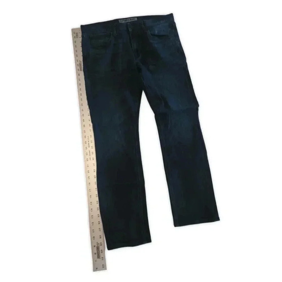 🔥 Express Jeans, Rocco Slim Fit w/Skinny Leg, Size 36x32, Dark Blue, EUC - Picture 2 of 8